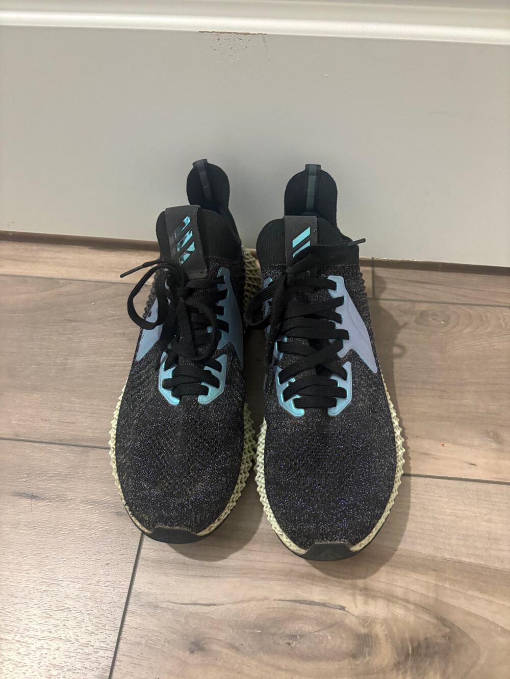 Adidas 4D Black Blue Running Sneakers Men’s Size 10 Athletic Shoes